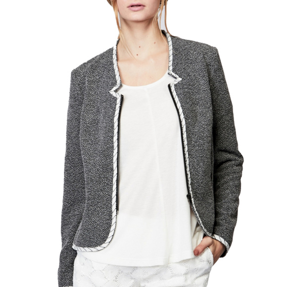 Eden Society | Gray Speckled Zip Front Jacket - Picture 1 of 8